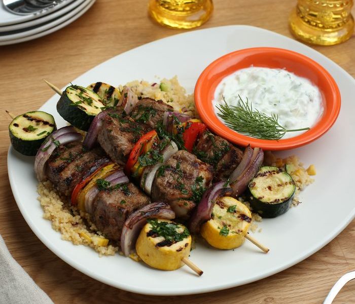 Meat and Vegetables on a Skewer