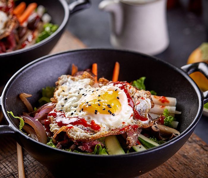 Mixed Vegetable And Beef With Rice Bibimbap
