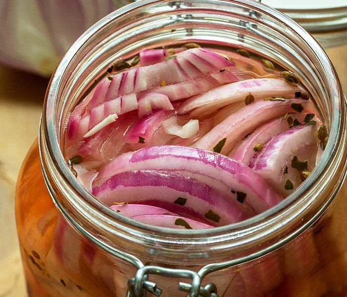 Pickled Red Onions With Cilantro