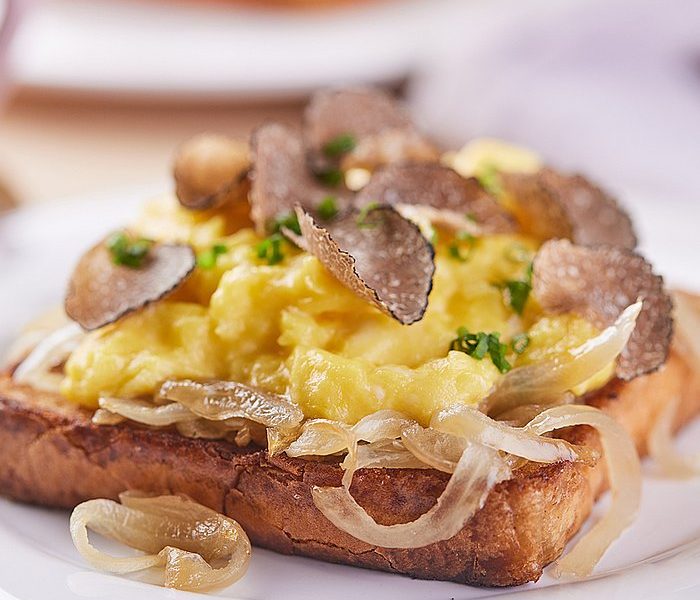 Truffled Egg Toast With Onion Confit On Texas Toast